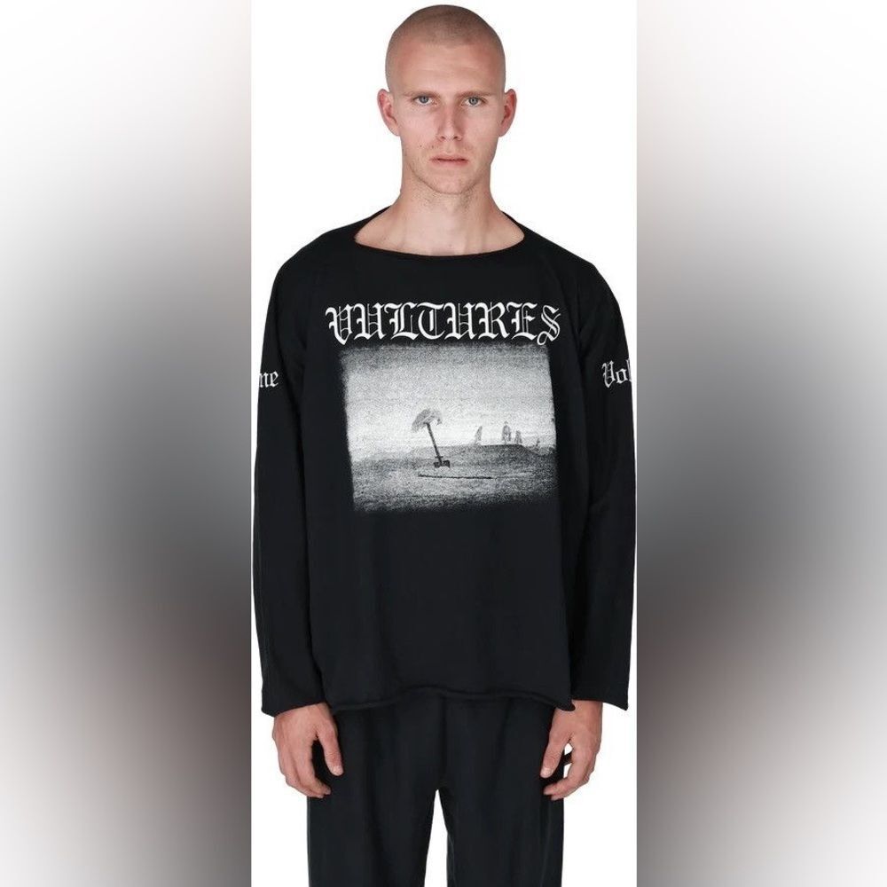 Kanye West YZY Gosha Vultures Longsleeve Tee black‎ size large NWOT
